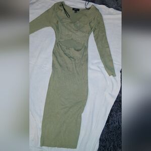 Forever 21 Sage Green Long Sleeve Dress